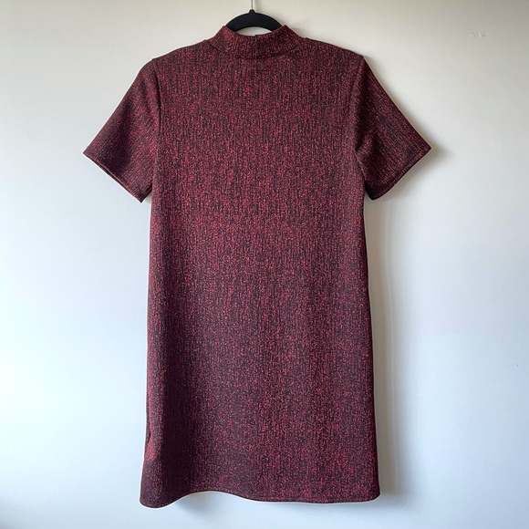 NWT RACHEL ZOE / METALLIC SHORT SLEEVE DRESS RED - Picture 4 of 6